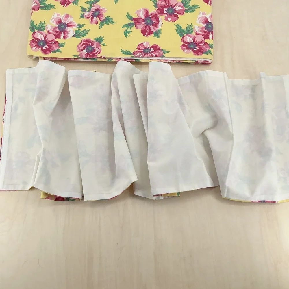 Ralph Lauren Chelsea Valance Custom Set Yellow Floral Poppy 14x166 14x82 2pc